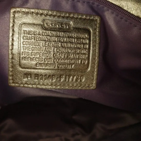Coach Gold Metallic Monogram Embossed Shoulder Tote - Picture 8 of 15